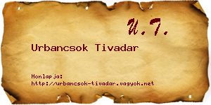 Urbancsok Tivadar névjegykártya